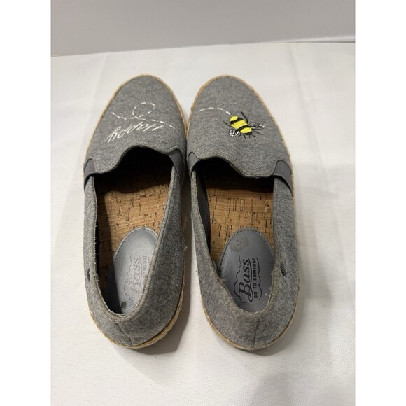 Bass 🐝 Bee Happy Gray Espadrille Slip On Shoes Women’s Size 8   Jenny 🐝 Nice - Picture 6 of 6